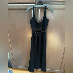 Cinq A Sept size 2 fit and flare black dress with corset detail